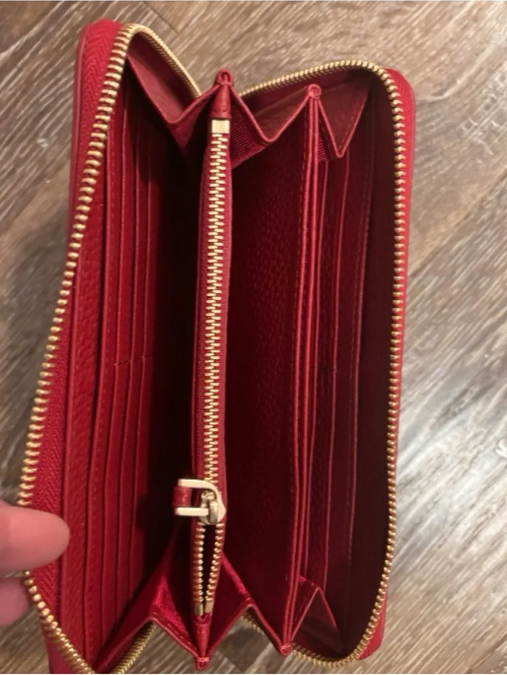 Valentino Red Leather Studded Card Holder - Picture 2 of 3